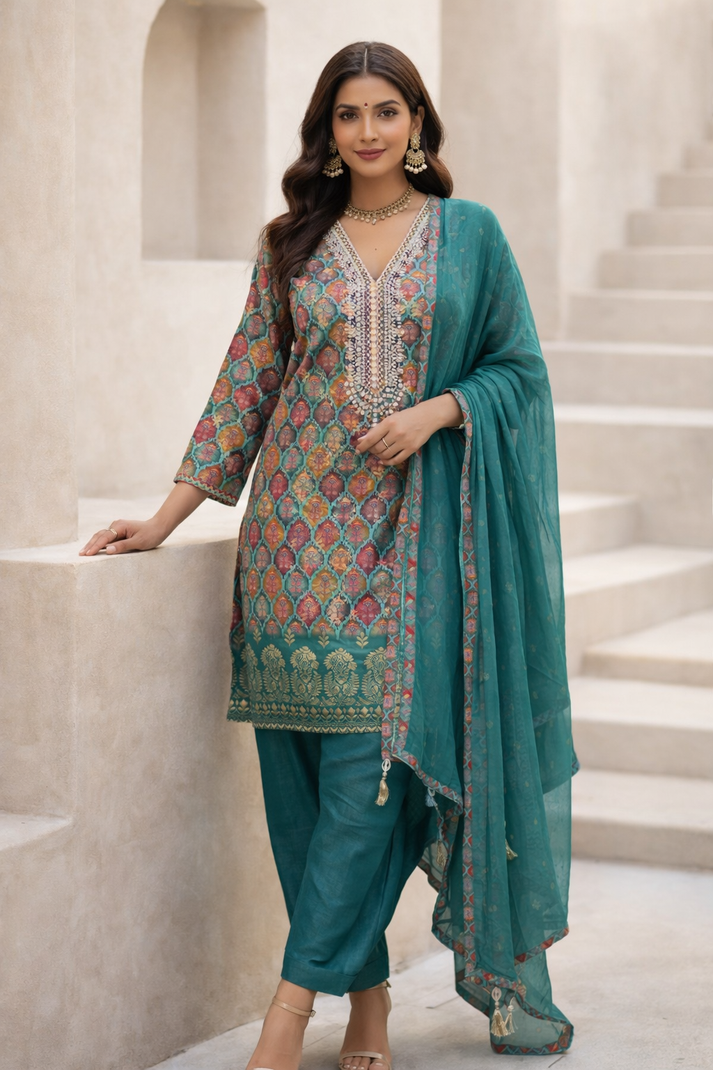 Forest Jewel Teal Suit