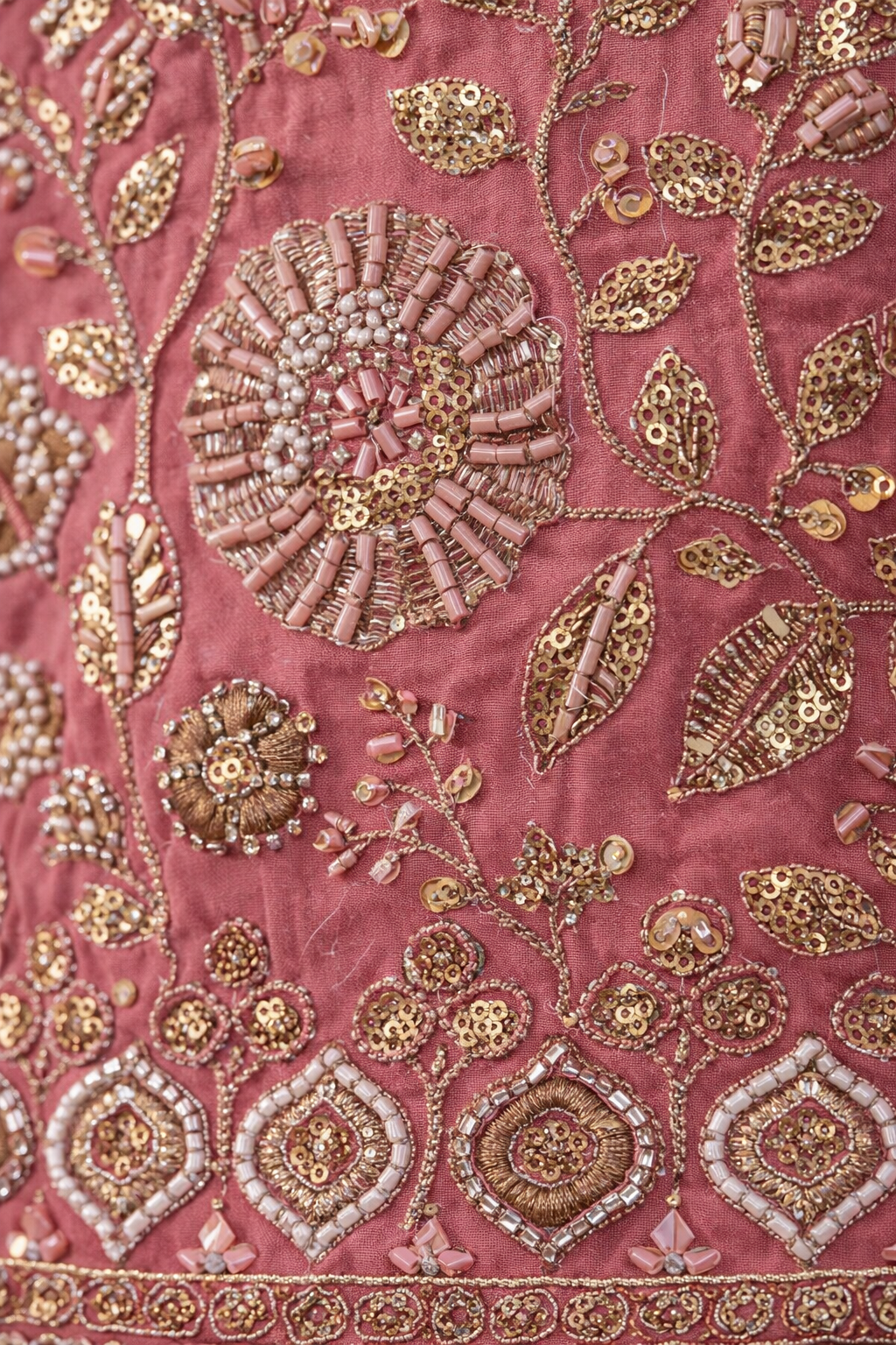 Blush Pink Hand-Embroidered Festive Kurta Lehenga Set