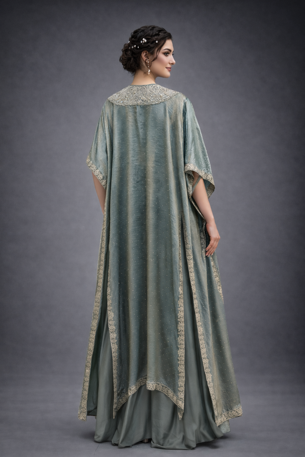 Two Tone Fandy Seagreen Swiroski Daimond 3pc Designer Lehnga