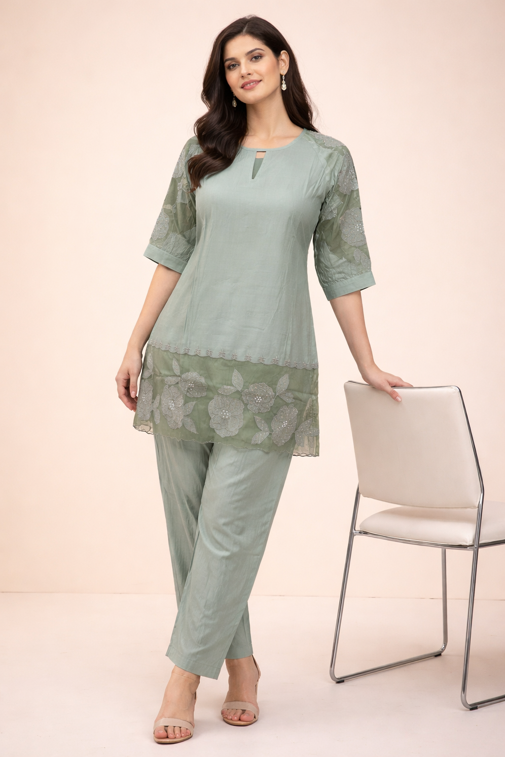 Emerald Mist Embroidered Co-ord Set