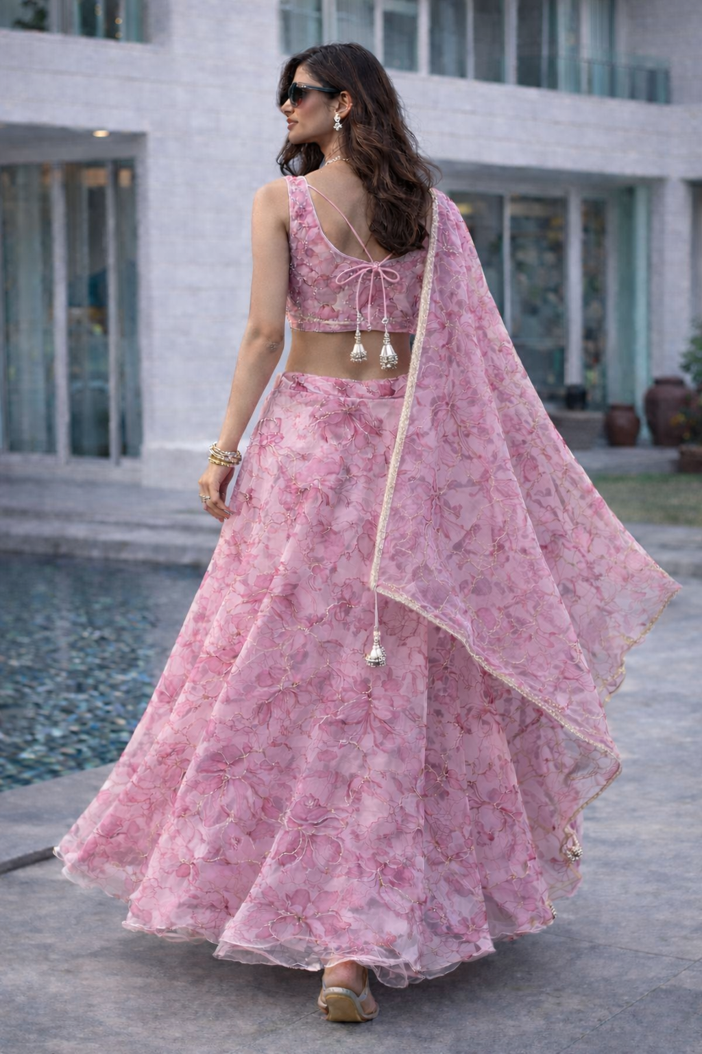 Pink Floral Couture Set