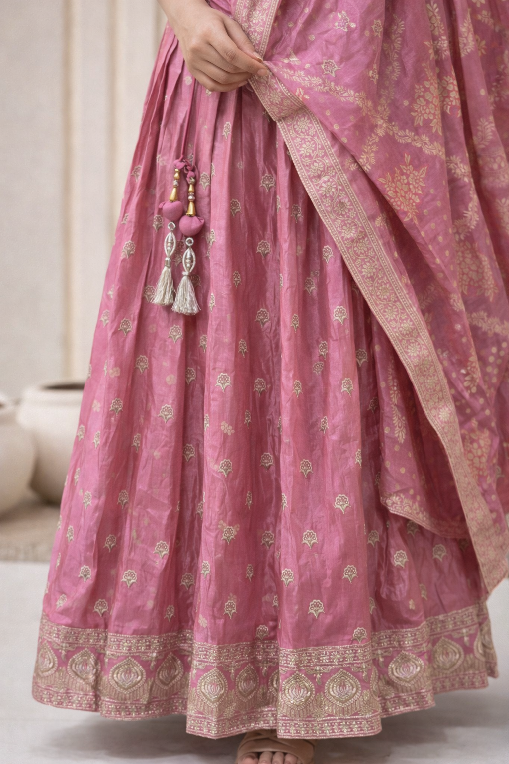 Gulrida Rose Banarasi Lehenga Set