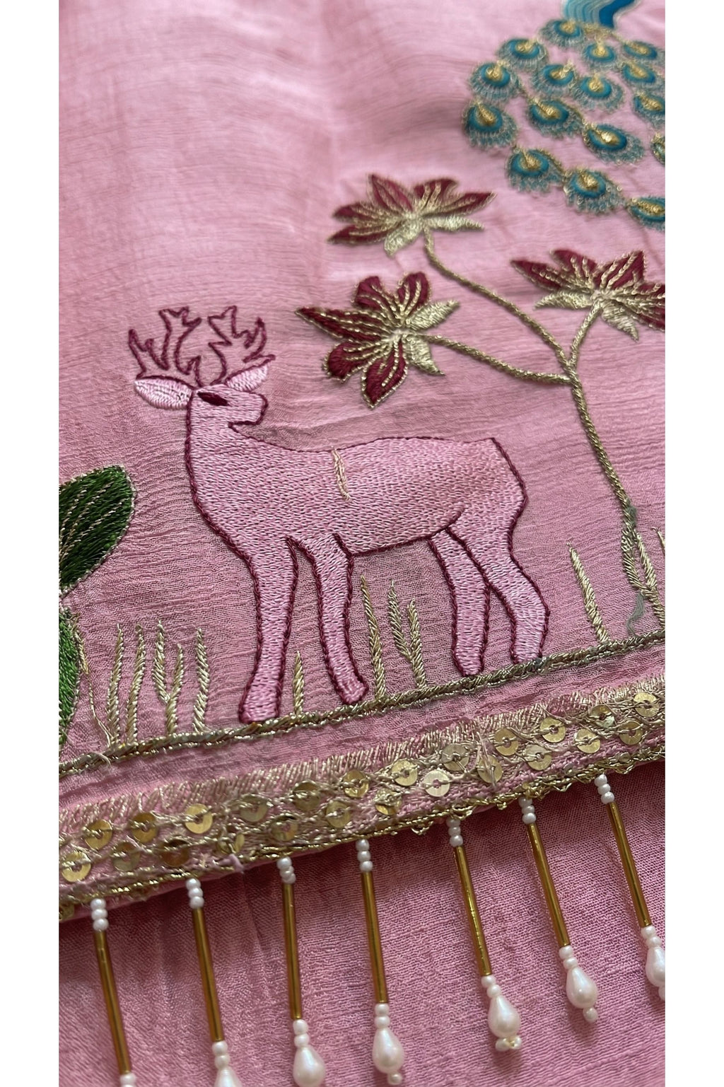 Peacock Theme Embroidery Suit