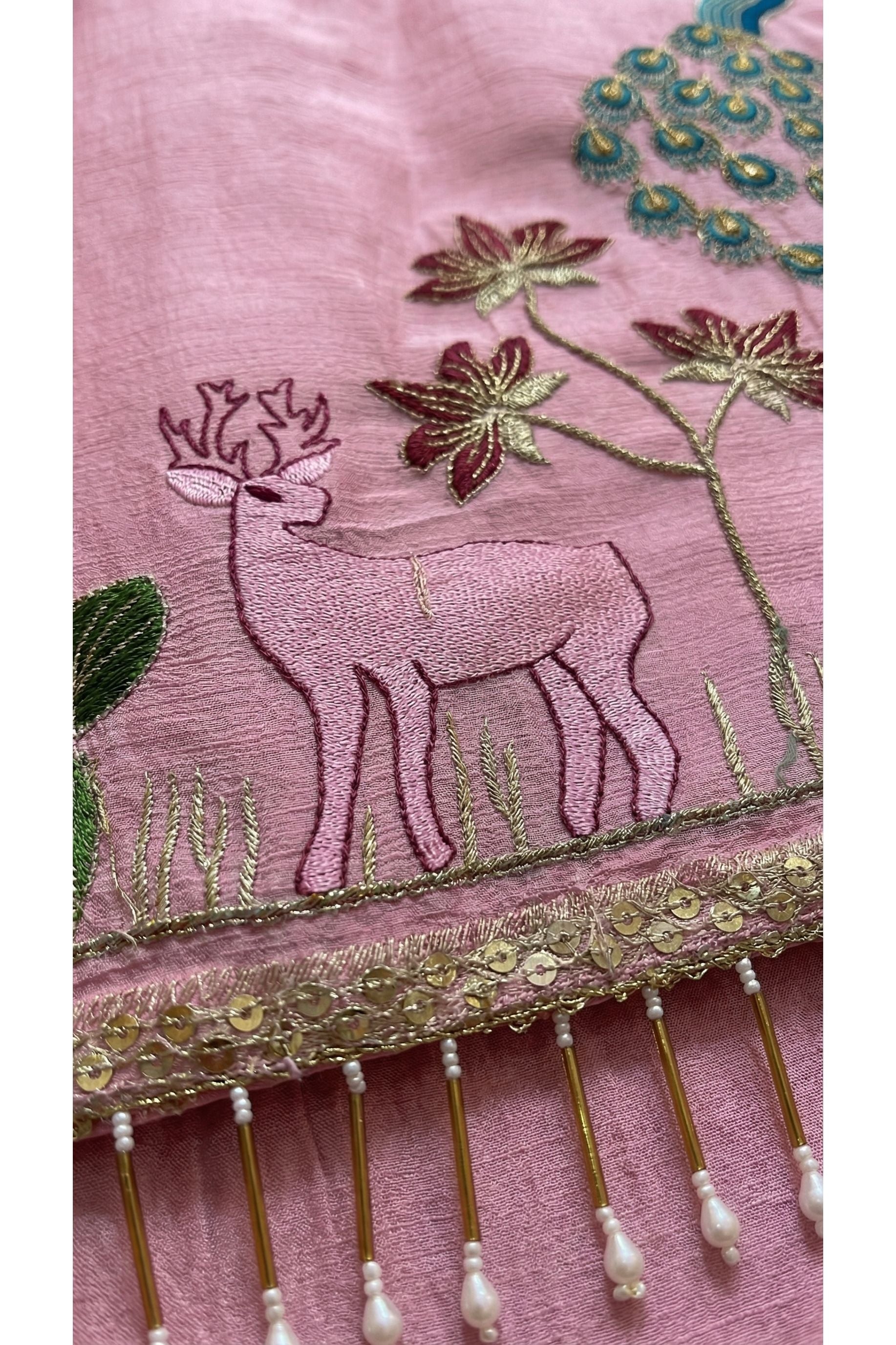 Peacock Theme Embroidery Suit